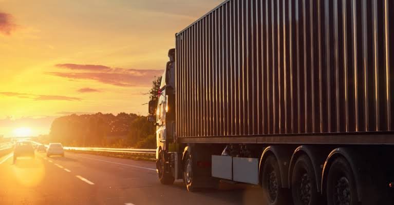 Truck carrying large Himalayan salt rocks